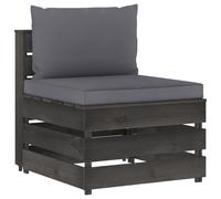 vidaXL Canapé central modulaire avec coussins Gris Bois imprégné
