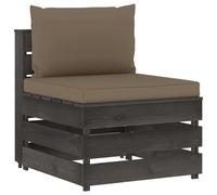 vidaXL Canapé central modulaire avec coussins Gris Bois imprégné