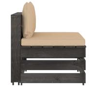 vidaXL Canapé central modulaire avec coussins Gris Bois imprégné