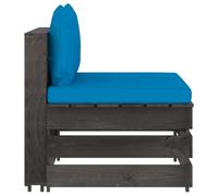 vidaXL Canapé central modulaire avec coussins Gris Bois imprégné