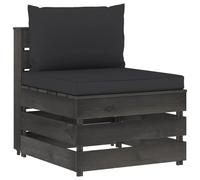 vidaXL Canapé central modulaire avec coussins Gris Bois imprégné