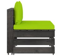 vidaXL Canapé central modulaire avec coussins Gris Bois imprégné