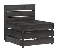vidaXL Canapé Central Palette de Jardin Canapé Central de Patio Meuble de Terrasse Canapé de Patio Meuble d'Extérieur Gris Bois de Pin Imprégné