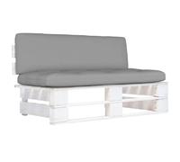 vidaXL Canapé central de jardin en palette blanc pin imprégné