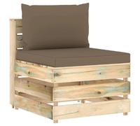 vidaXL Canapé central modulaire avec coussin vert Bois imprégné
