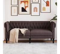 vidaXL Canapé Chesterfield 2 places marron foncé tissu