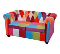 vidaXL Canapé Chesterfield 2 places - Tissu gris