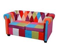 vidaXL Canapé Chesterfield 2 places Tissu gris
