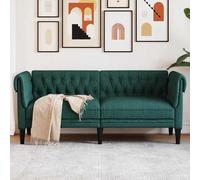 vidaXL Canapé Chesterfield 2 places - Vert foncé