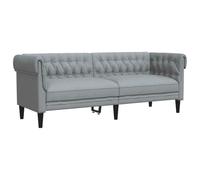 vidaXL Canapé Chesterfield 3 Places Gris Clair Tissu