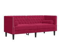 vidaXL Canapé Chesterfield avec traversins 2 Places Velours, canapé, canapé rembourré, canapé à 2 Places, Causeuse, siège de Salon