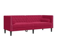 vidaXL Canapé Chesterfield 3 places en velours avec traversins