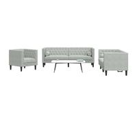 VidaXL Canapé Chesterfield - Gris clair
