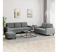 VIDAXL Canapé d'angle 3 pcs - Gris foncé