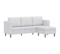 vidaXL Canapé sectionnel 3 places en cuir synthétique Blanc 122 x 188 x 77 cm