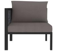 vidaXL Canapé d'angle avec accoudoir à droite, en rotin synthétique, anthracite
