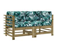 vidaXL Canapé d'angle avec coussins 2 pcs. Bois de pin imprégné