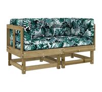 vidaXL Canapé d'angle 2 pcs avec coussins Bois de pin imprégné