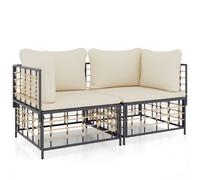 vidaXL Canapé d'angle avec coussins 2 pcs. Modular Poly Rattan