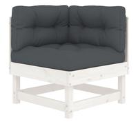 vidaXL Canapé d'angle avec coussins Blanc pin massif