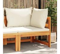 vidaXL Canapé d'angle avec coussins blancs crème Bois massif Acacia