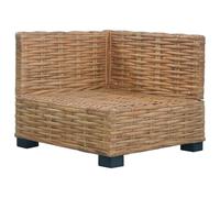 vidaXL Canapé d'angle en rotin naturel avec coussins Marron G