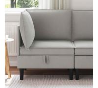 vidaXL Canapé d'angle avec rangement Gris clair Velours