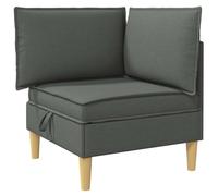 vidaXL Canapé d'angle avec rangement Gris foncé Tissu, Pouf de salon, design rectangulaire moderne, rangement spacieux, utilisation polyvalente et confort ergonomique