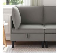 vidaXL Canapé d'angle avec rangement Gris foncé Velours