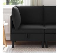vidaXL Canapé d'angle avec rangement Noir Velours