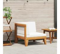 vidaXL Canapé d'angle - Bois d'acacia - Blanc crème