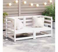vidaXL Canapé d'angle de jardin 2 pcs. Blanc pin massif