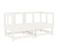 vidaXL Canapé d'angle de jardin 2 pcs – Bois de pin massif – Avec dossier – Blanc
