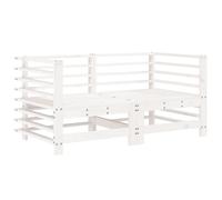 vidaXL Canapé d'angle de jardin 2 pcs. Blanc Pin massif