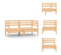 vidaXL Canapé d'angle de jardin 2 pcs. Pin massif - Ensembles de meubles de jardin
