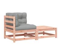 vidaXL Canapé d'angle de jardin avec coussin et tabouret