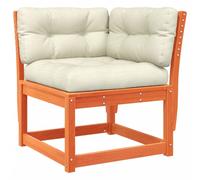 vidaXL Canapé d'angle de jardin avec coussin Marron cire Pin massif