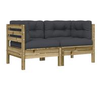 vidaXL Canapé d'angle de jardin avec coussins 2 pcs. Bois de pin imprégné
