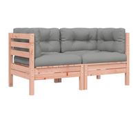 vidaXL Canapé d'angle de jardin avec coussins 2 pcs. Bois massif Douglas