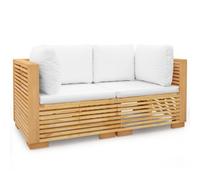 vidaXL Canapé d'angle de jardin 2 pcs avec coussins, bois massif teck
