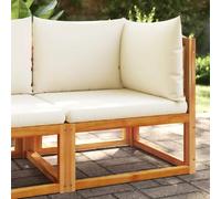 vidaXL Canapé d'Angle de Jardin avec Coussins - Bois d'Acacia