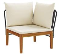 vidaXL : Canapé d'angle de jardin avec coussins, en bois d'acacia massif et corde, style naturel