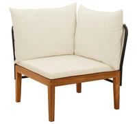 vidaXL : Canapé d'angle de jardin avec coussins, en bois d'acacia massif et corde, style naturel