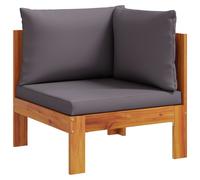 vidaXL Canapé d'angle de jardin avec coussins en bois massif d'acacia