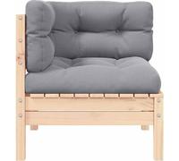 vidaXL Canapé d'angle de jardin avec coussins en pin massif gris