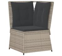 vidaXL Canapé d'angle de jardin Poly rotin avec coussins gris clair