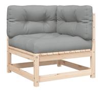 vidaXL Canapé d'angle de jardin – Bois de pin massif – Avec coussins