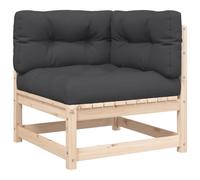 vidaXL Canapé d'angle de jardin avec coussins pin massif