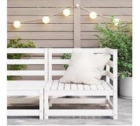 vidaXL Canapé d'angle de jardin Blanc Bois de pin massif