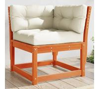 vidaXL Canapé d'angle de jardin coussins cire marron bois pin massif